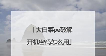 一步步教你如何进入大白菜pe系统（开机进入大白菜pe系统的详细步骤）